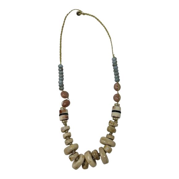 Anthropologie Resin Beaded Statement Necklace Multicolor - Picture 1 of 7